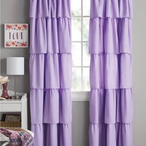 Lavender Ruffled Curtains 2 panels